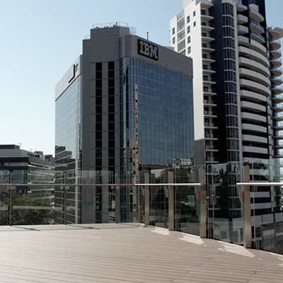 Composite decking used in a commercial project